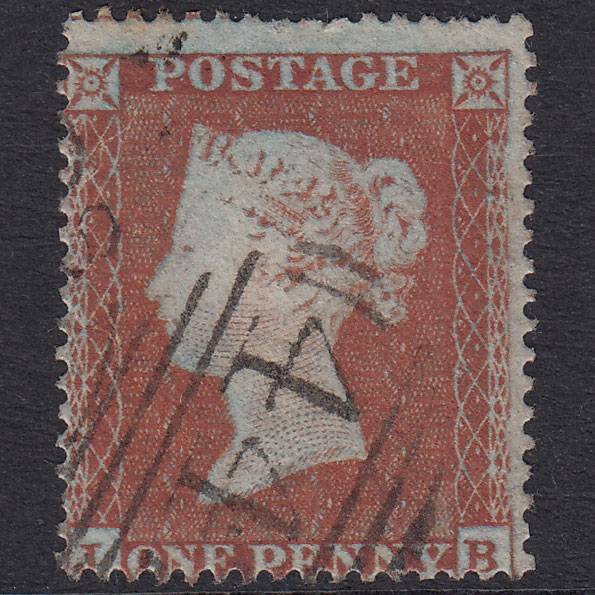 GB QV 1854 1d Red-Brown Plate 184 SG17-C1(1) JB GU Leeds 447
