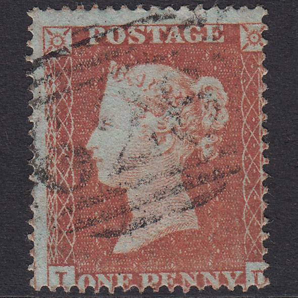 GB QV 1854 1d Red-Brown Plate 171 SG17-C1(1) ID PU Prescot 626 Tear