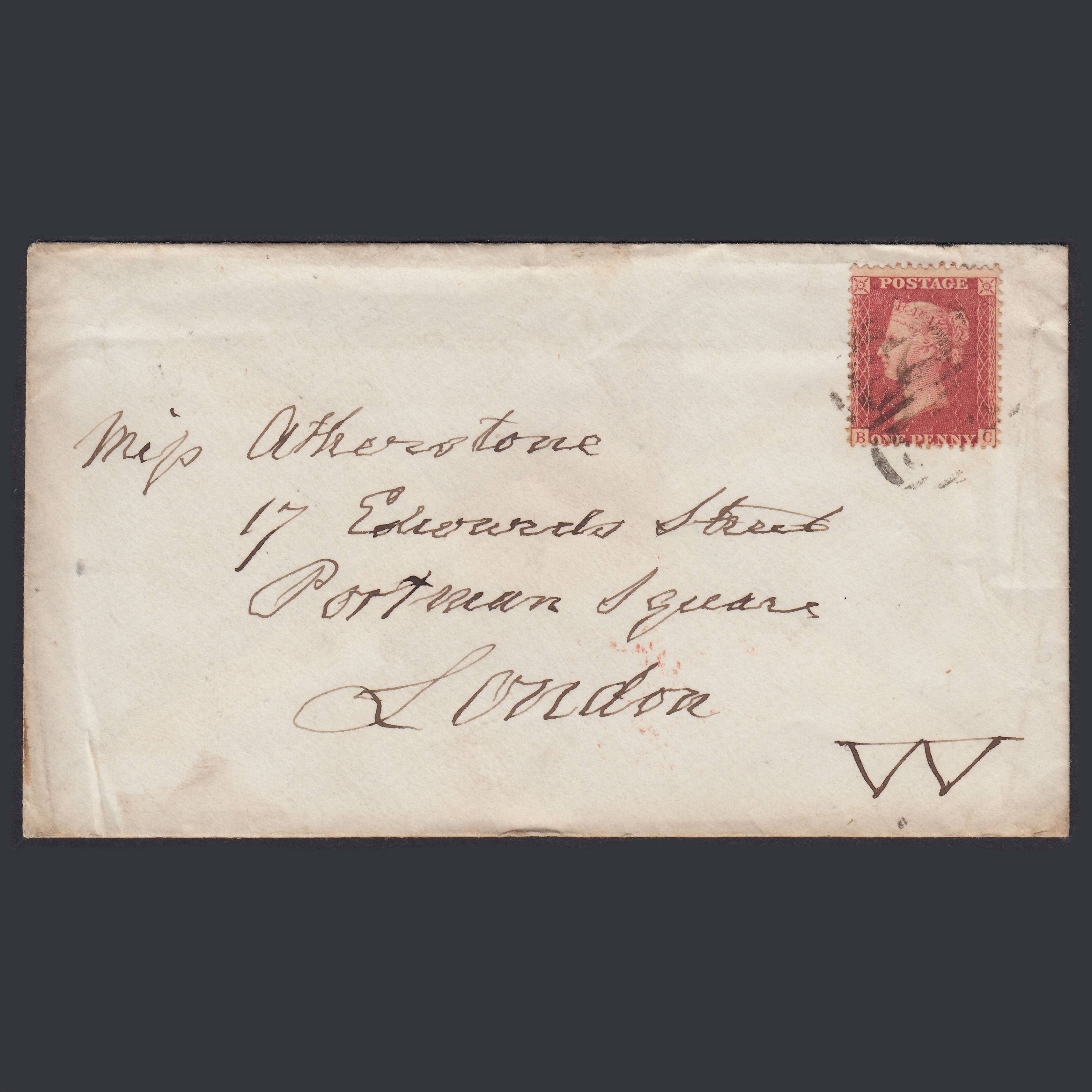 GB QV 1860 1d Rose-red (Plate 34) SG40-C10(1) BC FU Bridgwater 123 on Cover