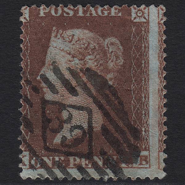GB QV 1854 1d Plum (Plate 192) C1(4)-sg17 KB GU London No.39 Cat£1500