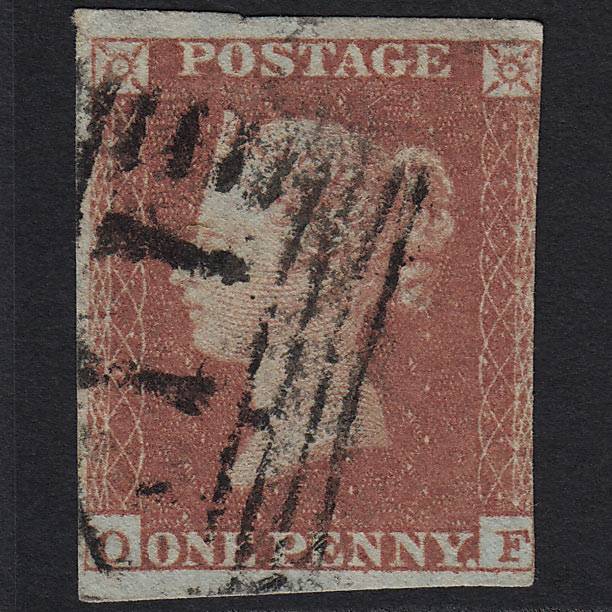 GB QV 1841 1d Red-brown (Plate 154) SG8-B2(1) OF GU in Scotland nr 4M