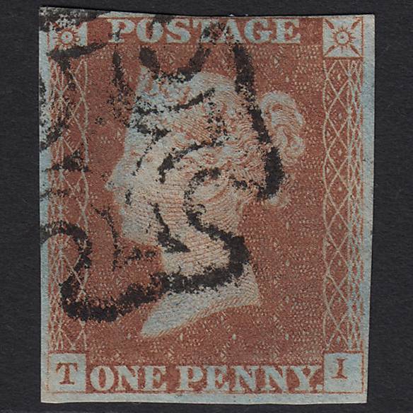 GB QV 1841 1d Red-brown (Plate 24) SG8-B1(1) TI FU Maltese X 4M Imperf