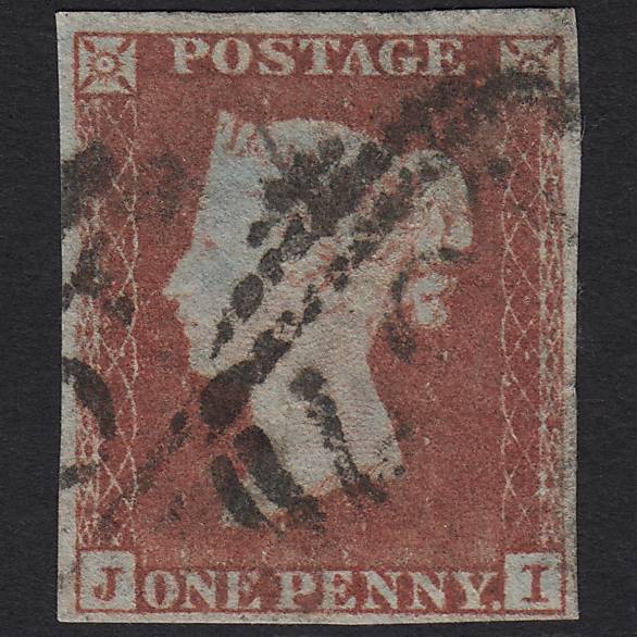 GB QV 1841 1d Red-brown (Plate 150) SG8-B2(1) JI GU 4 Margins