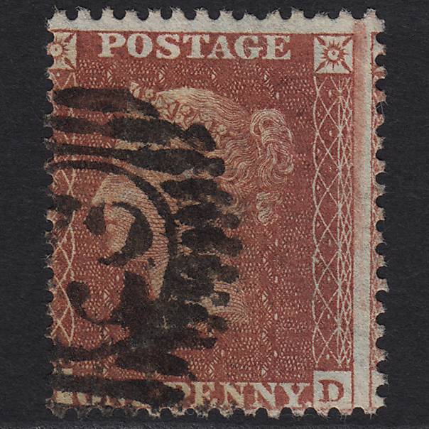 GB QV 1856 1d Red-brown SG29-C8(1) FU London D&S 73