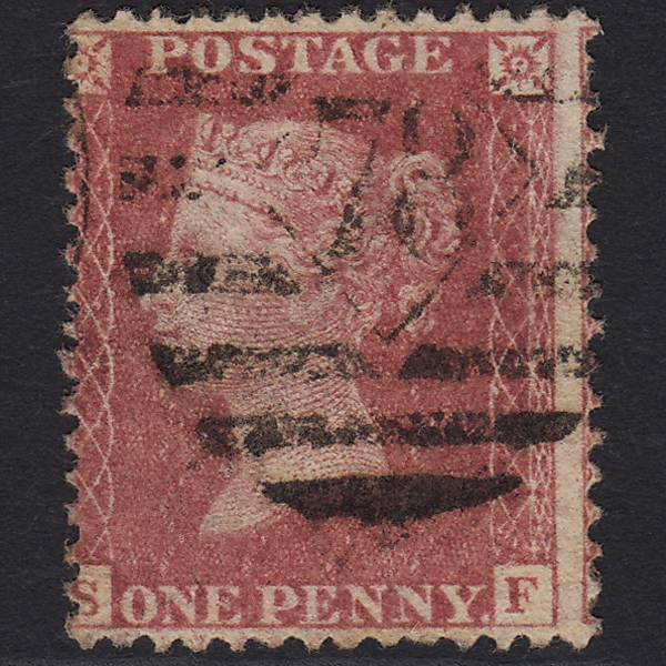 GB QV 1857 1d Rose-red (Plate 43) SG40-C10(1) SF FU London IS 78 Misperf