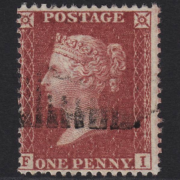 GB QV 1857 1d Deep Rose-red (Plate 27) SG41-C10(4) FI FU Light Cancel