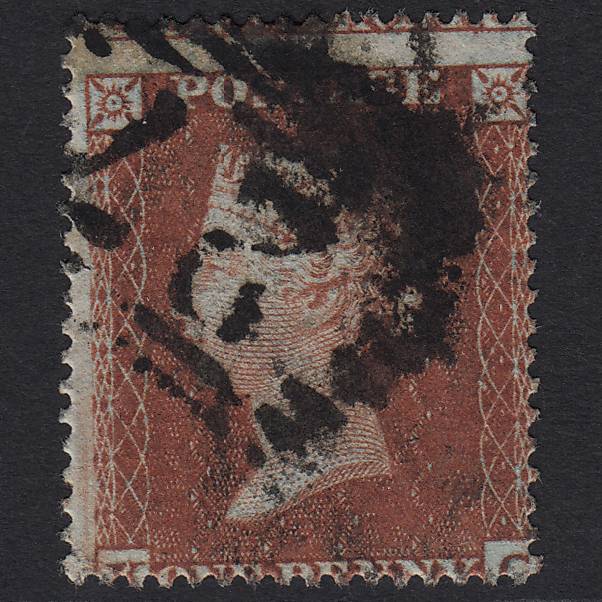 GB QV 1854 1d Red-brown (Plate 195) SG17-C1(1) KC GU Ayr 27 Large Misperf