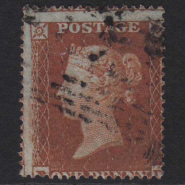 GB QV 1854 1d Red-brown (Plate 195) SG17-C1(1) PD GU Large Misperf