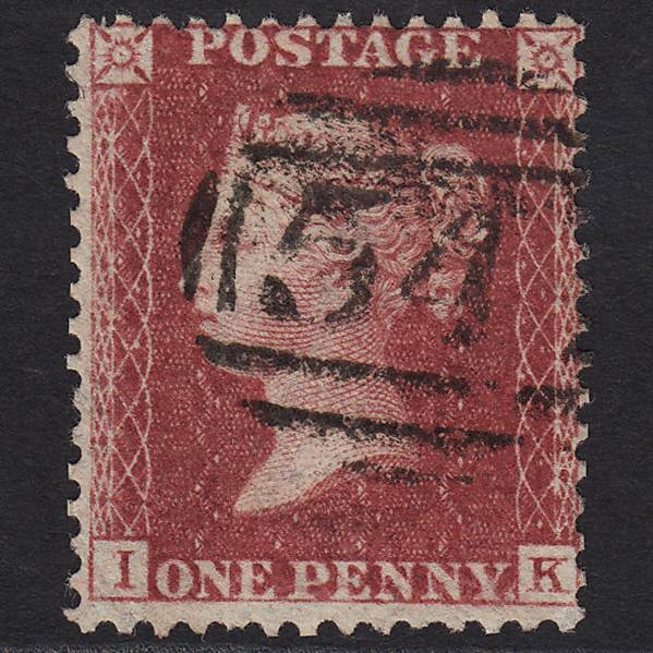GB QV 1857 1d Deep Rose-red SG41-C10(4) IK FU