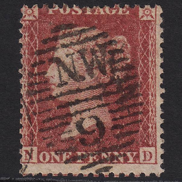 GB QV 1857 1d Deep Rose-red (Plate 46) SG41-C10(4) ND FU London D&S NW9
