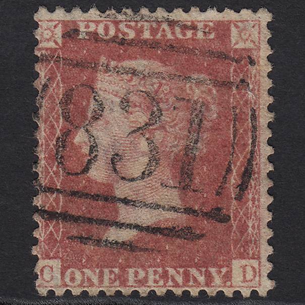 GB QV 1857 1d Rose-red (Plate 48) SG40-C10(1) CD FU Wakefield 831