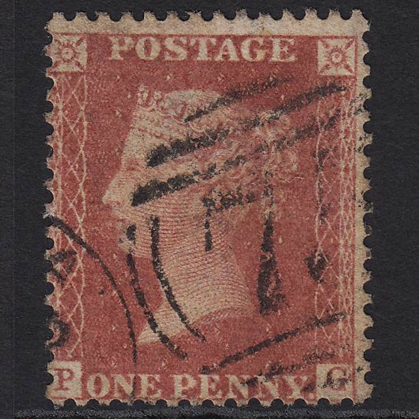 GB QV 1857 1d Rose-red (Plate 55) SG40-C10(1) PG GU Birmingham 75