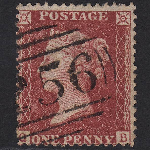 GB QV 1857 1d Deep Rose-red (Plate 59) SG41-C10(4) QB FU Dorchester 256