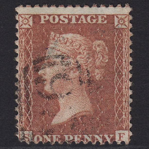 GB QV 1856 1d Red-brown (Plate 27) SG29-C8(1) SF GU Light Cancel