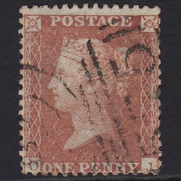 GB QV 1856 1d Brown-rose (Plate 27) SG32-C8(4) OJ FU Norwich 575