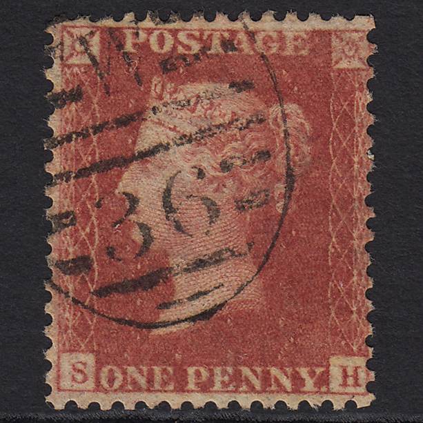 GB QV 1857 1d Rose-red (Plate 56) SG40-C10(1) SH FU London D&S W36