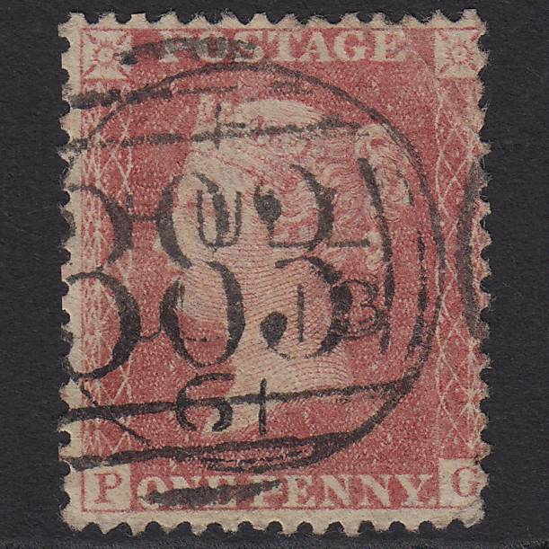 GB QV 1857 1d Pale Rose (Plate 43) SG39-C10(3) PC GU Hull 383
