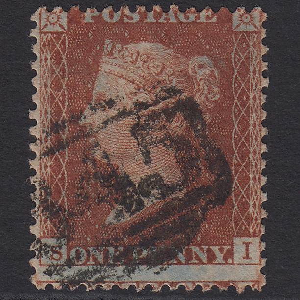 GB QV 1856 1d (Plate 34) SG29-C8(1) SI GU Haverfordwest 345 Large Misperf