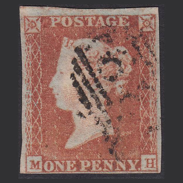 GB QV 1841 1d Red-brown (Plate 125) SG8-B2(1) Ivory Head MH FU 4M Light Cancel
