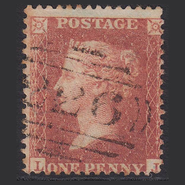 GB QV 1856 1d Brick-red (Plate 42) SG30-C8(2) LJ GU Cranbrook 226 Misperf