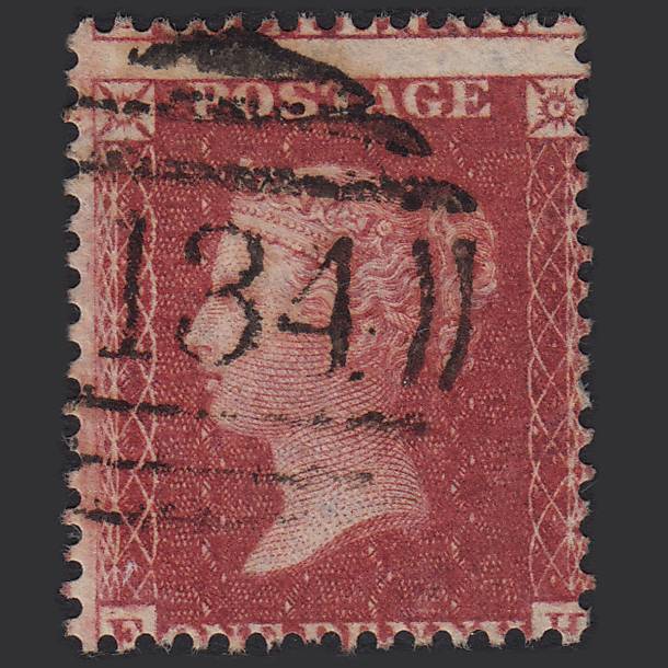 GB QV 1857 1d (Plate 52) SG41-C10(4) EH FU Bristol 134 Spoon Misperf