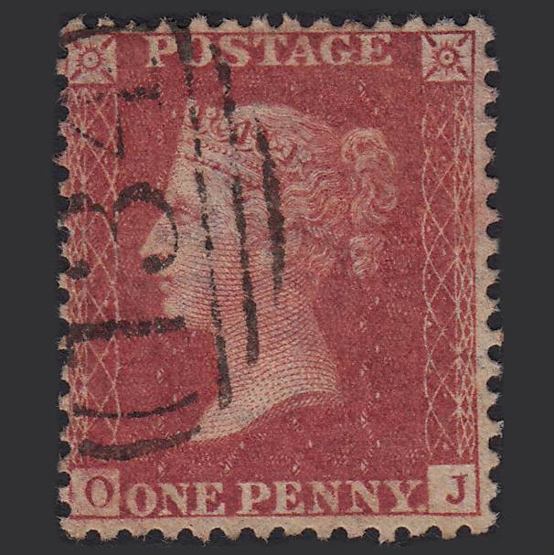 GB QV 1857 1d Rose-red (Plate 48) SG40-C10(1) OJ FU Bristol 134