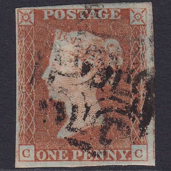 GB QV 1841 1d Red-brown (Plate 20) SG8-B1(1) CC GU 4 Margins Maltese Cross