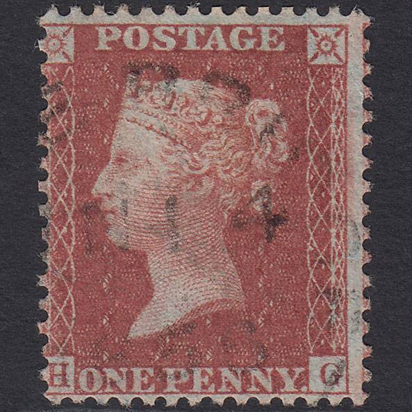 GB QV 1856 1d Red-brown (Plate 25) SG29-C8(1) HG VFU Town Cancel
