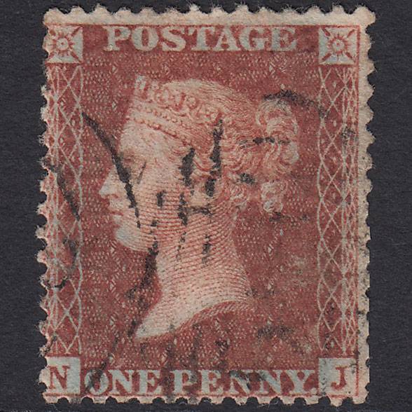 GB QV 1856 1d Purple-brown (Plate 25) C8(8) NJ GU