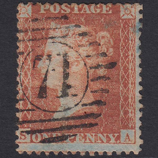 GB QV 1857 1d Orange-brown (Plate 32) SG33-C8(5) SA GU London D&S 71
