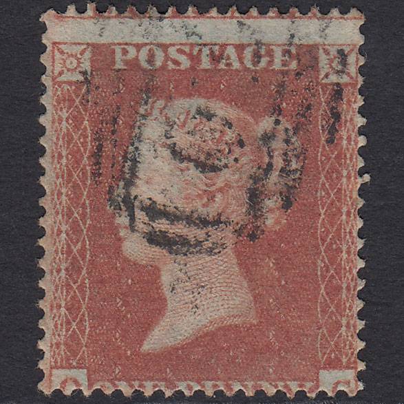 GB QV 1854 1d Red-brown Plate R5 SG17-C1(1) OG FU Misperf