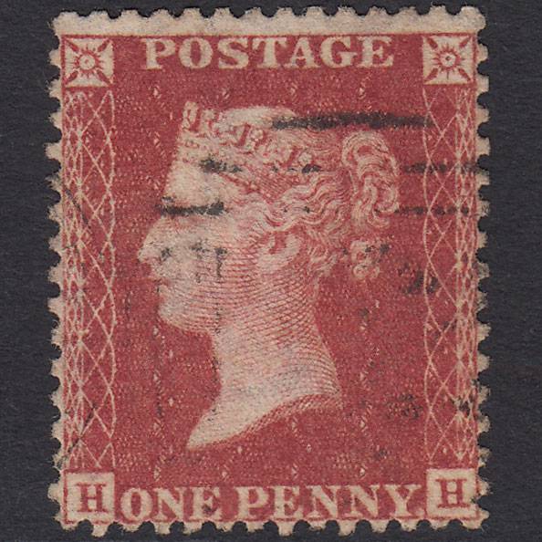 GB QV 1857 1d Rose-red (Plate 63) SG40-C10(1) HH FU Light Cancel