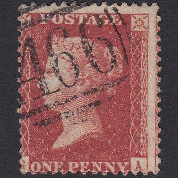 GB QV 1857 1d Rose-red (Plate 36) SG40-C10(1) GA FU Liverpool 466 Misperf