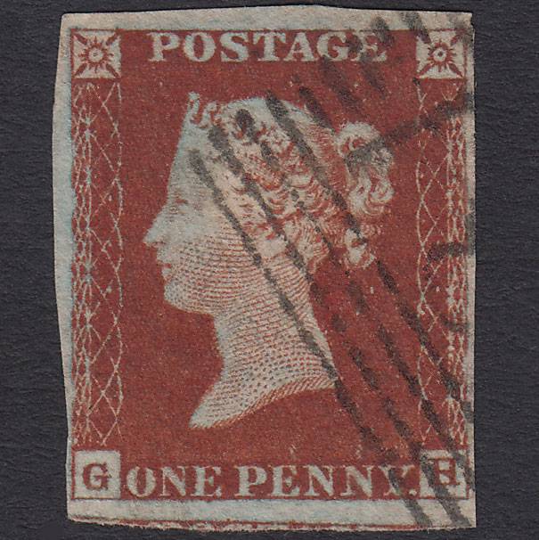 GB QV 1841 1d Deep Red-brown (Plate 48) SG10-B1(4) GH VFU 4M Scotland