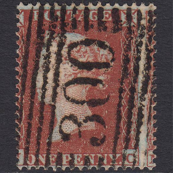 GB QV 1854 1d Red-brown PL R5 SG17-C1(1) NC VFU ST Andrew's 300 Misperf