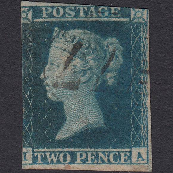 GB QV 1841 2d Blue (Plate 4) SG14-E1(2) Ivory Head IA GU London D&S 77