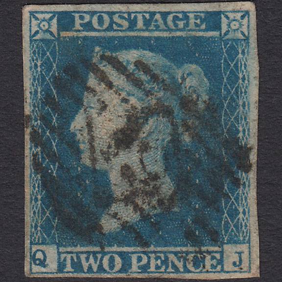 GB QV 1841 2d Violet-blue Early Stage (Plate 4) SGEs17 QJ GU 4M London