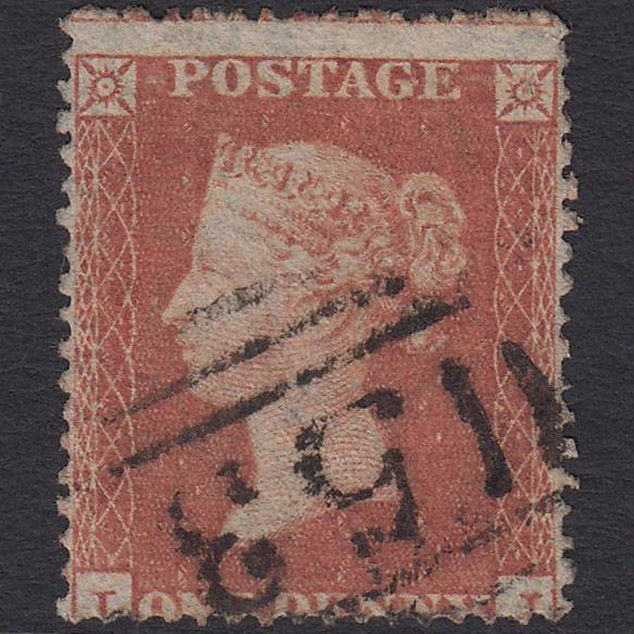 GB QV 1854 1d Red-brown Plate R2 SG17-C1(1) LJ FU Bath 53 Misperf