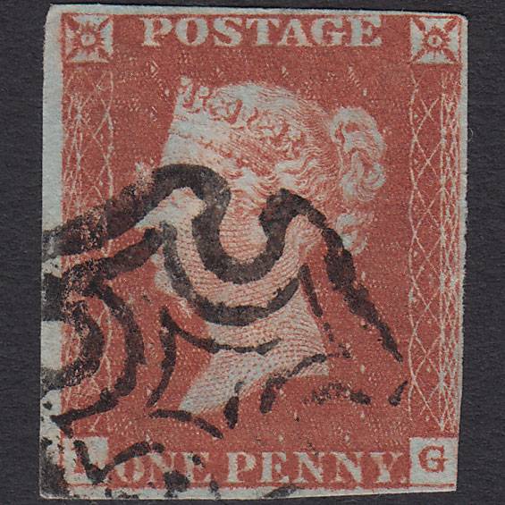 GB QV 1841 1d Red-brown (Plate 33) SG8-B1(1) FG GU nr 4 Margins MX