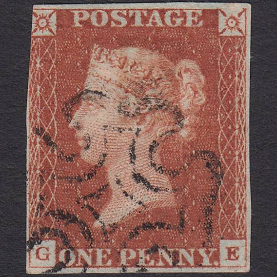 GB QV 1841 1d Red-brown (Plate 27) SG8-B1(1) Ivory Head GE FU 3 Margins MX