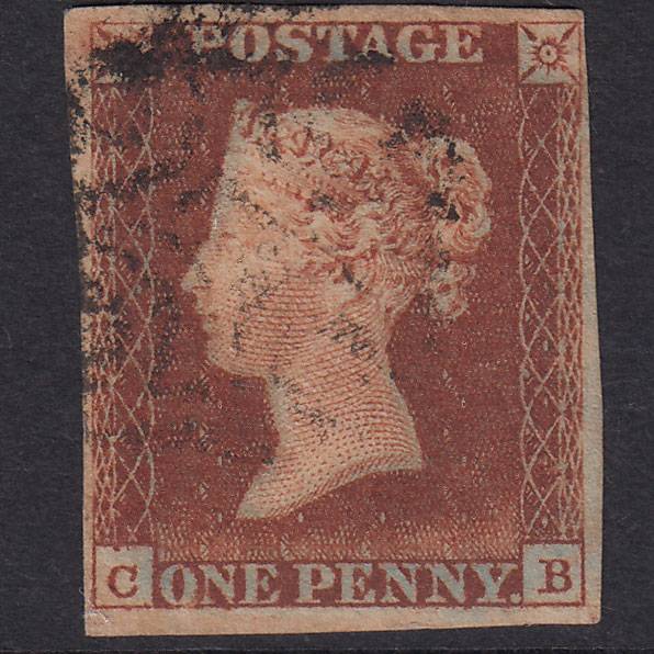 GB QV 1841 1d Red-Brown Penny Black Plate 9 SG7-A2 CB FU 4 Margins MX