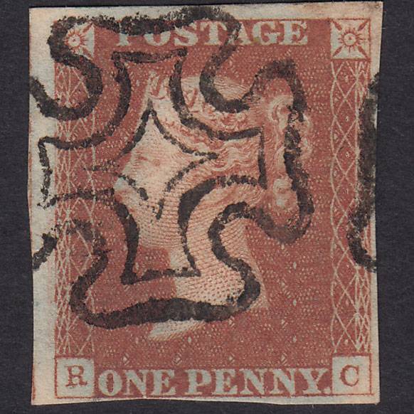 GB QV 1841 1d Red-Brown Plate 22 SG8-B1(1) RC FU Missing Imprimatur 4M MX