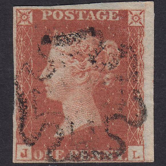 GB QV 1841 1d Plate 22 SG8-B1(1) JL FU Missing Imprimatur 4M MX