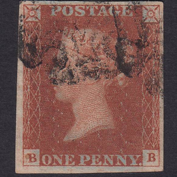 GB QV 1841 1d Red-Brown Plate 31 SG8-B1(1) BB GU 4 Margins Maltese Cross