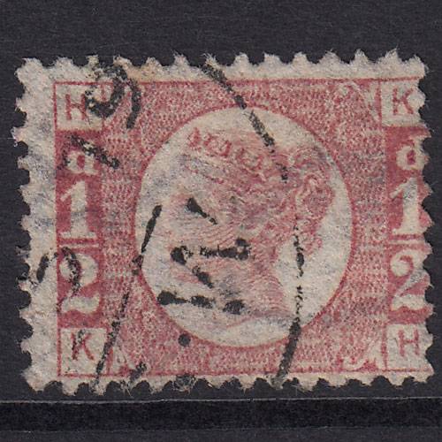 GB QV 1870 1/2d Rose Plate 12 SG49-G4 KH FU NPB Cancel