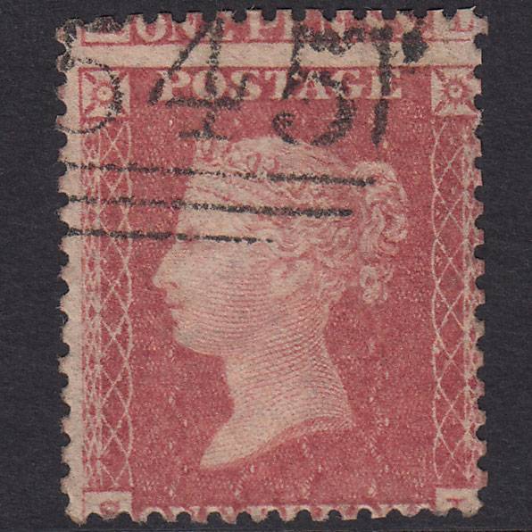 GB QV 1857 1d Plate 27 SG40-C10(1) SL FU Newcastle 545 Large Misperf