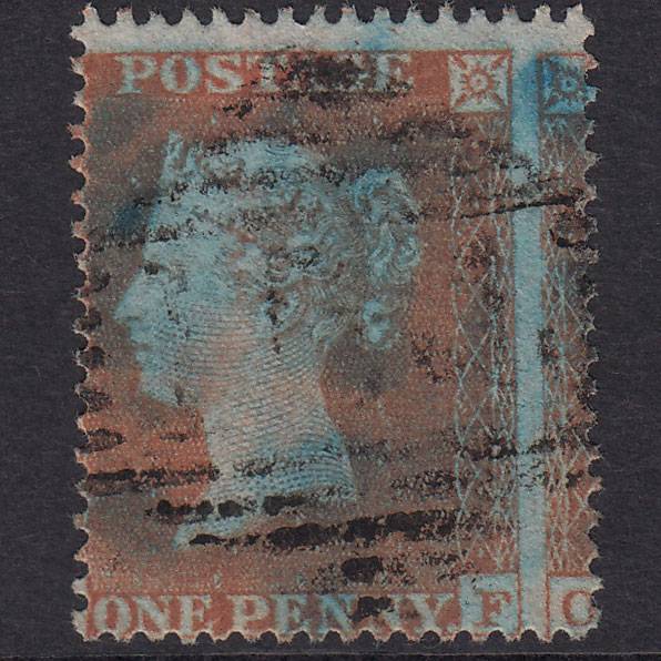 GB QV 1854 1d Plate R6 SG17-C1(1) OF GU Cookstown 154 Huge Misperf