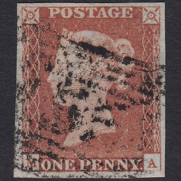 GB QV 1841 1d Red-Brown Plate 75 SG8-B1(1) MA FU 4 Good Margins Scotland