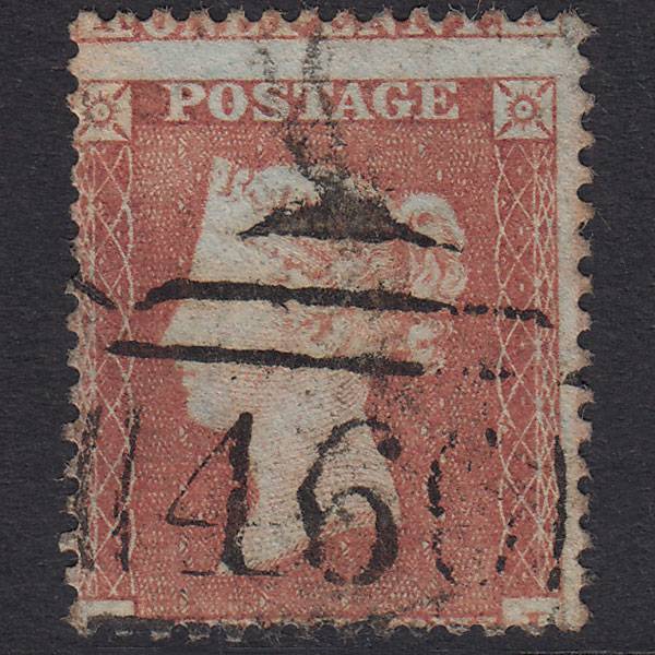 GB QV 1855 1d Pl 200 SG22-C2(1) SI GU Liverpool 466 Spoon Large Misperf