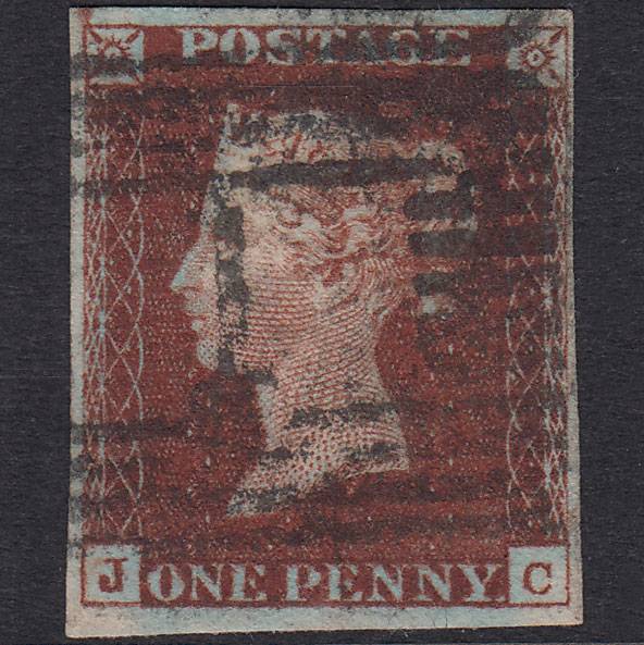 GB QV 1841 1d Deep Red-Brown Plate 52 SG10-B1(4) JC FU 4M Aberdeen 1